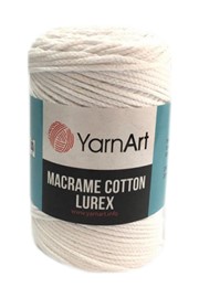 Yarn Art Macrame Cotton Lurex 721 biały opalizując